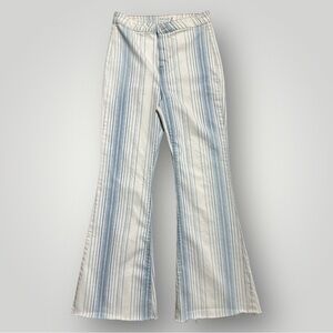 CELLO Women's Striped Flare
Jeans Size 11 Raw Hem Bell Bottom